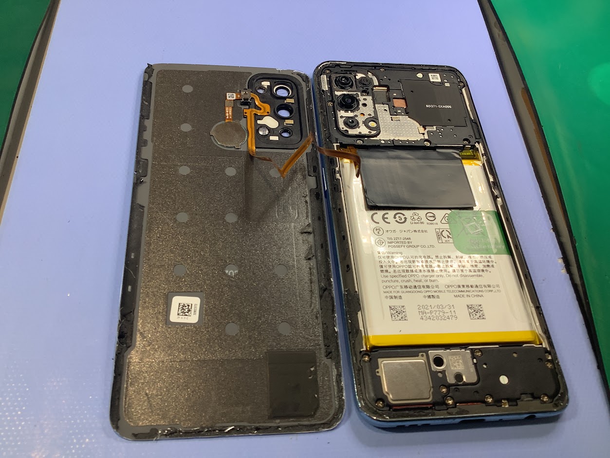 reno5Aのバッテリー交換ならデータをそのまま・最短即日修理のスマホ修理工房ラザウォーク甲斐双葉店へ